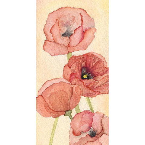 Poppy Composition II Black Modern Wood Framed Art Print by Chabot, Natasha