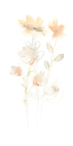 Corsage IV White Modern Wood Framed Art Print with Double Matting by Vess, June Erica