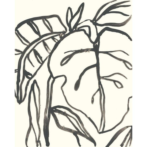 Tropical Contour I White Modern Wood Framed Art Print by Vess, June Erica