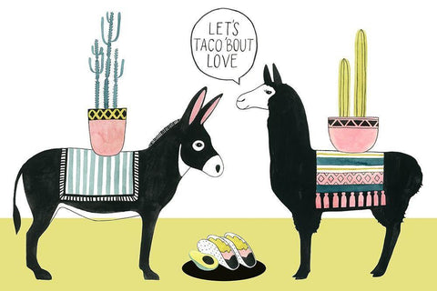 Lets Taco Bout Love I Black Ornate Wood Framed Art Print with Double Matting by Popp, Grace