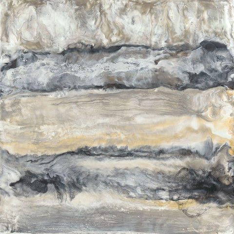 Stria II Black Modern Wood Framed Art Print with Double Matting by Holland, J.