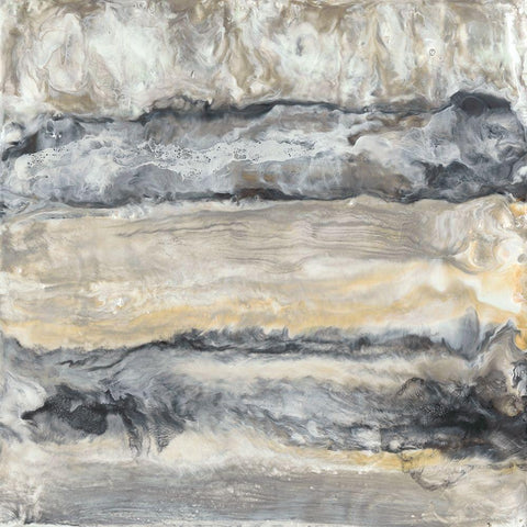 Stria II White Modern Wood Framed Art Print with Double Matting by Holland, J.