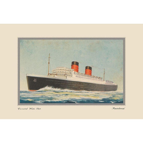 Vintage Cruise I Black Modern Wood Framed Art Print with Double Matting by Unknown