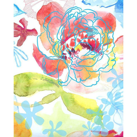Blossoms in the Sun II White Modern Wood Framed Art Print by Naskrent, Delores
