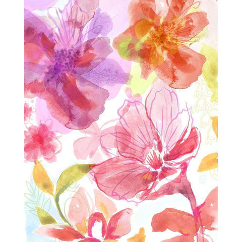 Blossoms in the Sun III Black Modern Wood Framed Art Print with Double Matting by Naskrent, Delores