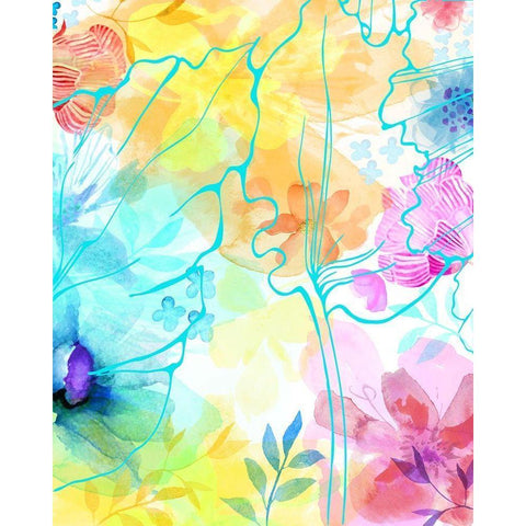 Blossoms in the Sun IV Gold Ornate Wood Framed Art Print with Double Matting by Naskrent, Delores