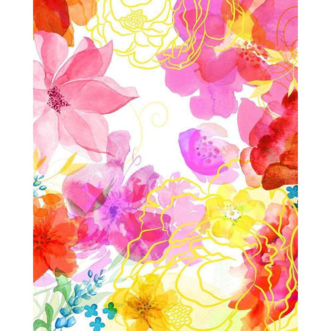 Blossoms in the Sun V Black Modern Wood Framed Art Print by Naskrent, Delores