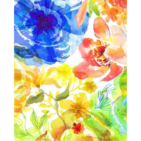 Blossoms in the Sun VI Black Modern Wood Framed Art Print with Double Matting by Naskrent, Delores