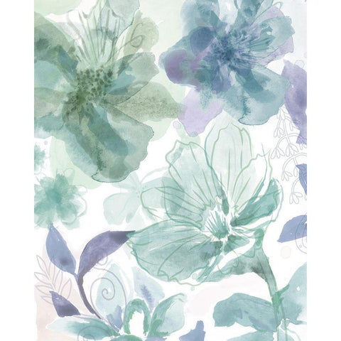 Bouquet of Dreams I White Modern Wood Framed Art Print by Naskrent, Delores