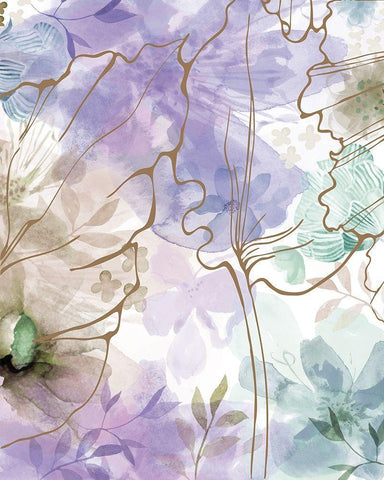 Bouquet of Dreams VII White Modern Wood Framed Art Print with Double Matting by Naskrent, Delores