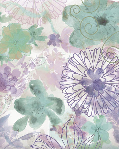 Bouquet of Dreams VIII White Modern Wood Framed Art Print with Double Matting by Naskrent, Delores