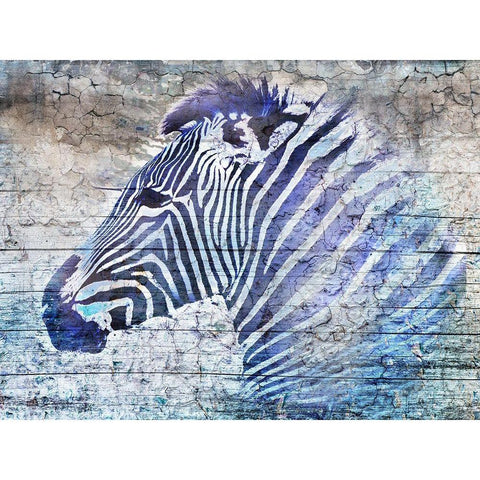 Purple Zebra White Modern Wood Framed Art Print by Surma and Guillen