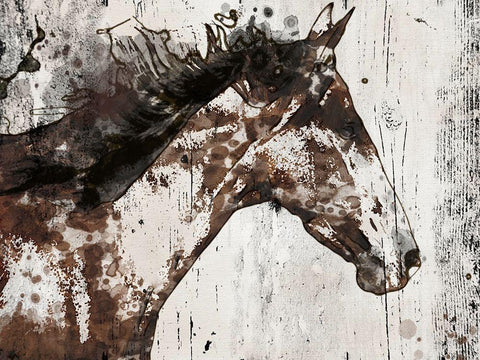 Galaxy Horse I Black Ornate Wood Framed Art Print with Double Matting by Orlov, Irena