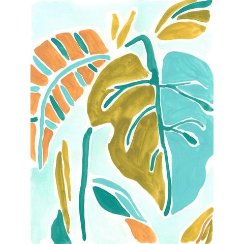 Jungle Expression II White Modern Wood Framed Art Print by Vess, June Erica