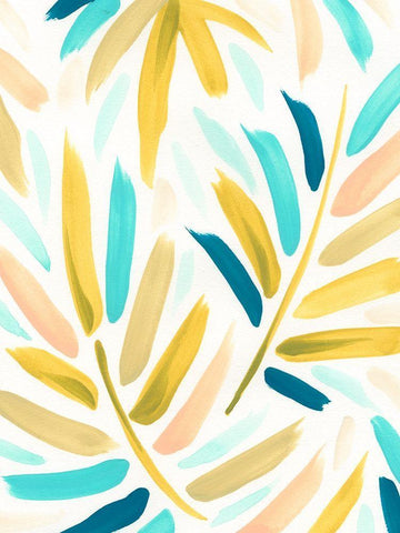 Calypso Confetti II White Modern Wood Framed Art Print with Double Matting by Vess, June Erica