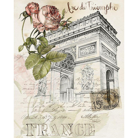 Paris Sketchbook II Gold Ornate Wood Framed Art Print with Double Matting by Parker, Jennifer Paxton