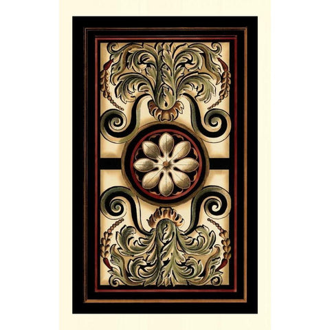 Panel Motifs I Gold Ornate Wood Framed Art Print with Double Matting by Vision Studio