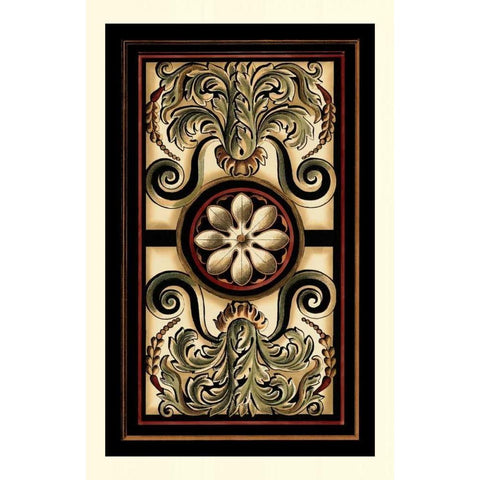 Panel Motifs I Black Modern Wood Framed Art Print with Double Matting by Vision Studio