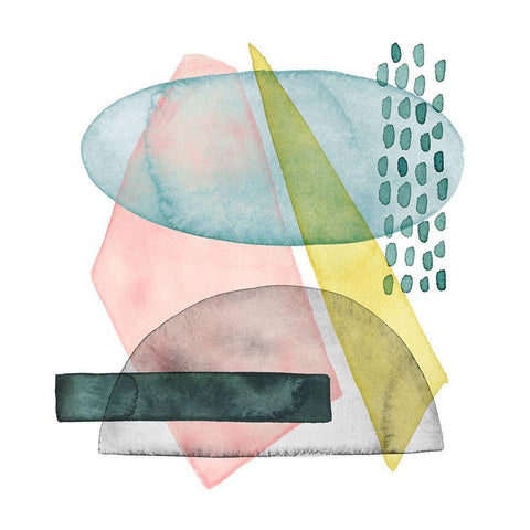 Pastel Formation II Black Modern Wood Framed Art Print with Double Matting by Popp, Grace