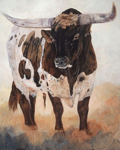 Big Daddy II White Modern Wood Framed Art Print with Double Matting by Winkler, Kathy