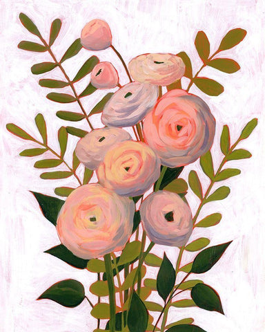 Flower Burst I White Modern Wood Framed Art Print with Double Matting by Popp, Grace