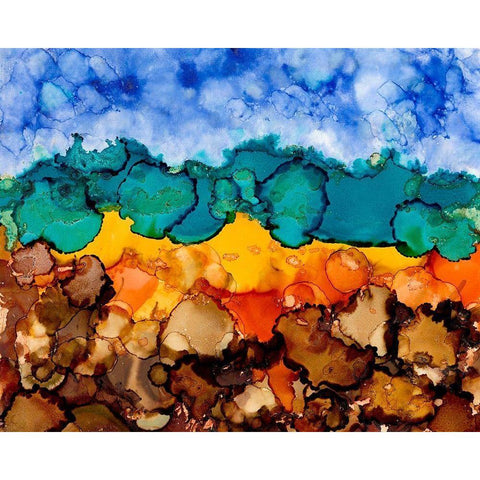 Autumn Terrain I Gold Ornate Wood Framed Art Print with Double Matting by Moore, Regina