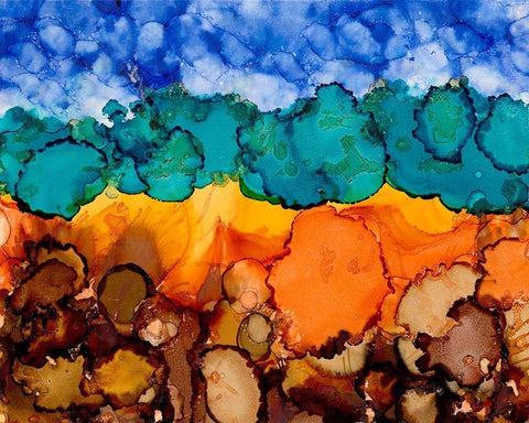 Autumn Terrain II Black Ornate Wood Framed Art Print with Double Matting by Moore, Regina