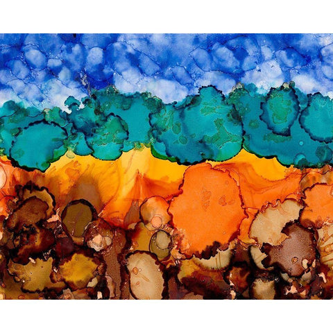 Autumn Terrain II Gold Ornate Wood Framed Art Print with Double Matting by Moore, Regina