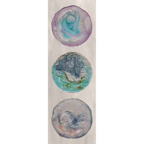 Planet Trio I Black Modern Wood Framed Art Print with Double Matting by Ludwig, Alicia