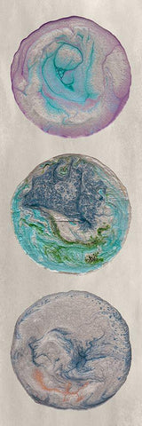 Planet Trio I White Modern Wood Framed Art Print with Double Matting by Ludwig, Alicia