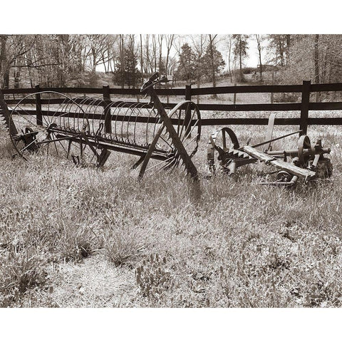 Sepia Farm Study IV Gold Ornate Wood Framed Art Print with Double Matting by Ludwig, Alicia