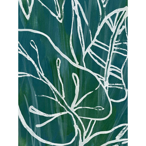 Jungle Batik I Black Modern Wood Framed Art Print with Double Matting by Vess, June Erica