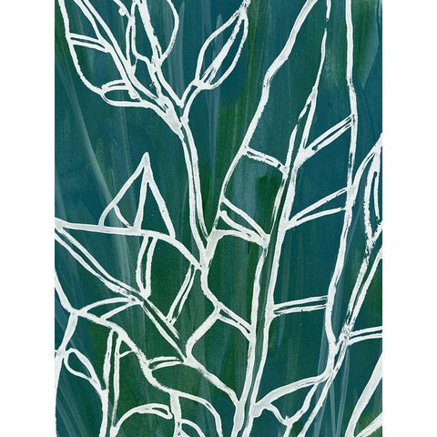 Jungle Batik III Gold Ornate Wood Framed Art Print with Double Matting by Vess, June Erica