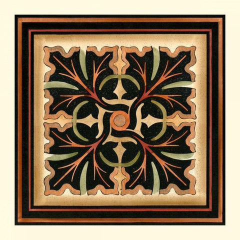 Crackled Square Wood Block VI Gold Ornate Wood Framed Art Print with Double Matting by Vision Studio