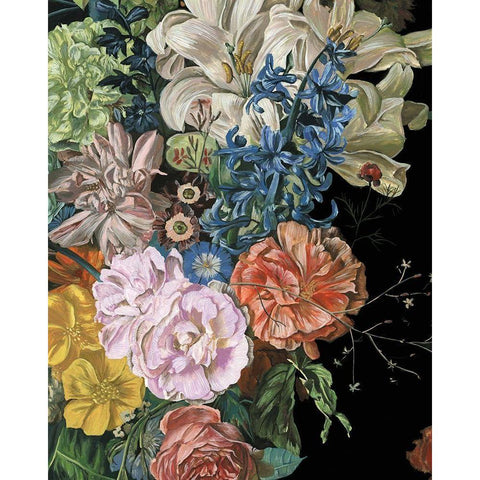 Baroque Floral II Black Modern Wood Framed Art Print with Double Matting by Wang, Melissa