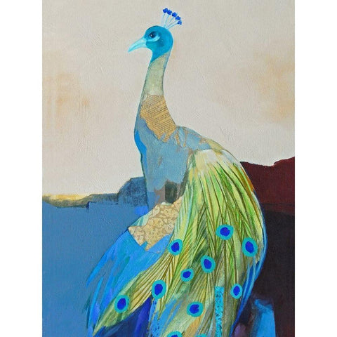 Peacock Transition II Gold Ornate Wood Framed Art Print with Double Matting by Foregard, Larry