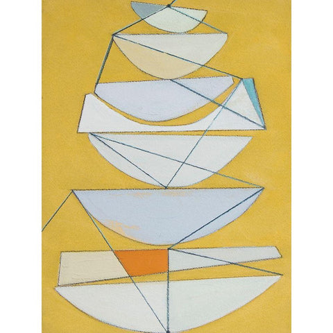 Abstract Sails III Gold Ornate Wood Framed Art Print with Double Matting by Delamater, Rob