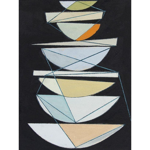 Abstract Sails IV White Modern Wood Framed Art Print by Delamater, Rob