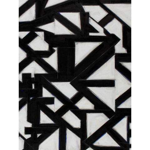 Topographic I Black Modern Wood Framed Art Print with Double Matting by Delamater, Rob