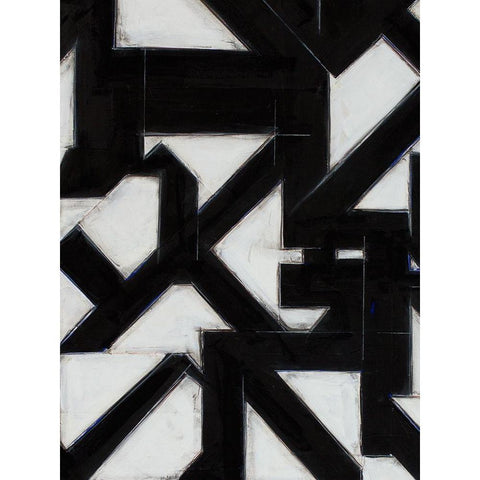 Topographic III Black Modern Wood Framed Art Print with Double Matting by Delamater, Rob