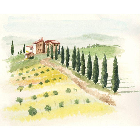 Tuscan Villa II White Modern Wood Framed Art Print by Parker, Jennifer Paxton