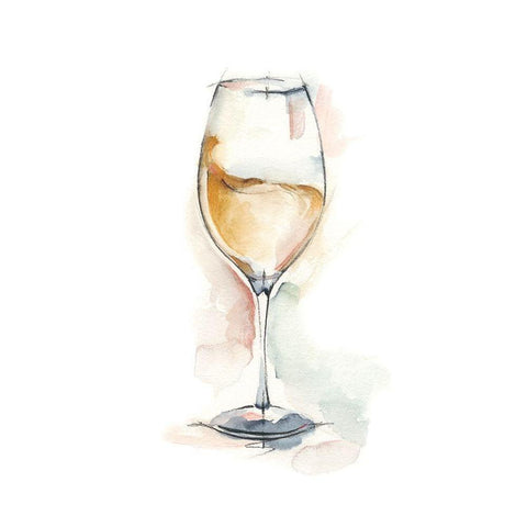 Wine Glass Study II White Modern Wood Framed Art Print by Harper, Ethan