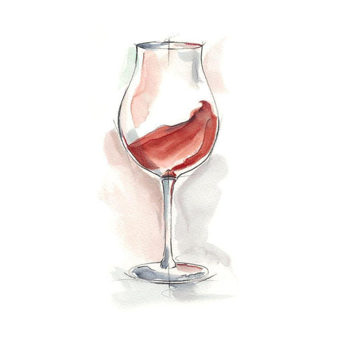 Wine Glass Study III White Modern Wood Framed Art Print by Harper, Ethan