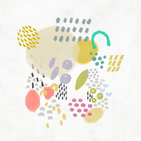 Funfetti I White Modern Wood Framed Art Print with Double Matting by Zarris, Chariklia