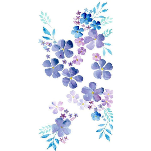 Amethystine Blooms I Black Modern Wood Framed Art Print with Double Matting by Moore, Regina