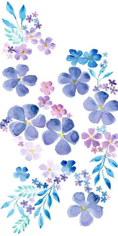 Amethystine Blooms II White Modern Wood Framed Art Print with Double Matting by Moore, Regina