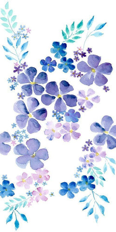 Amethystine Blooms III Black Ornate Wood Framed Art Print with Double Matting by Moore, Regina
