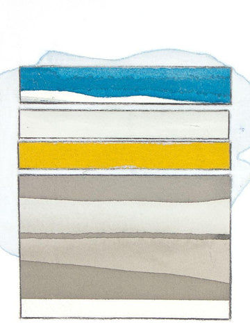 Pacific Horizon I White Modern Wood Framed Art Print with Double Matting by Delamater, Rob