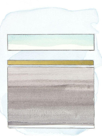 Pacific Horizon IV White Modern Wood Framed Art Print with Double Matting by Delamater, Rob