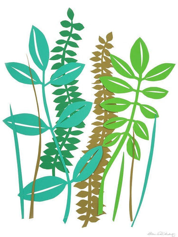 Hedge Row II White Modern Wood Framed Art Print with Double Matting by Ludwig, Alicia